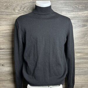 Black & Brown Extra-fine 100% Merino Wool Sweater Black Turtleneck Medium
